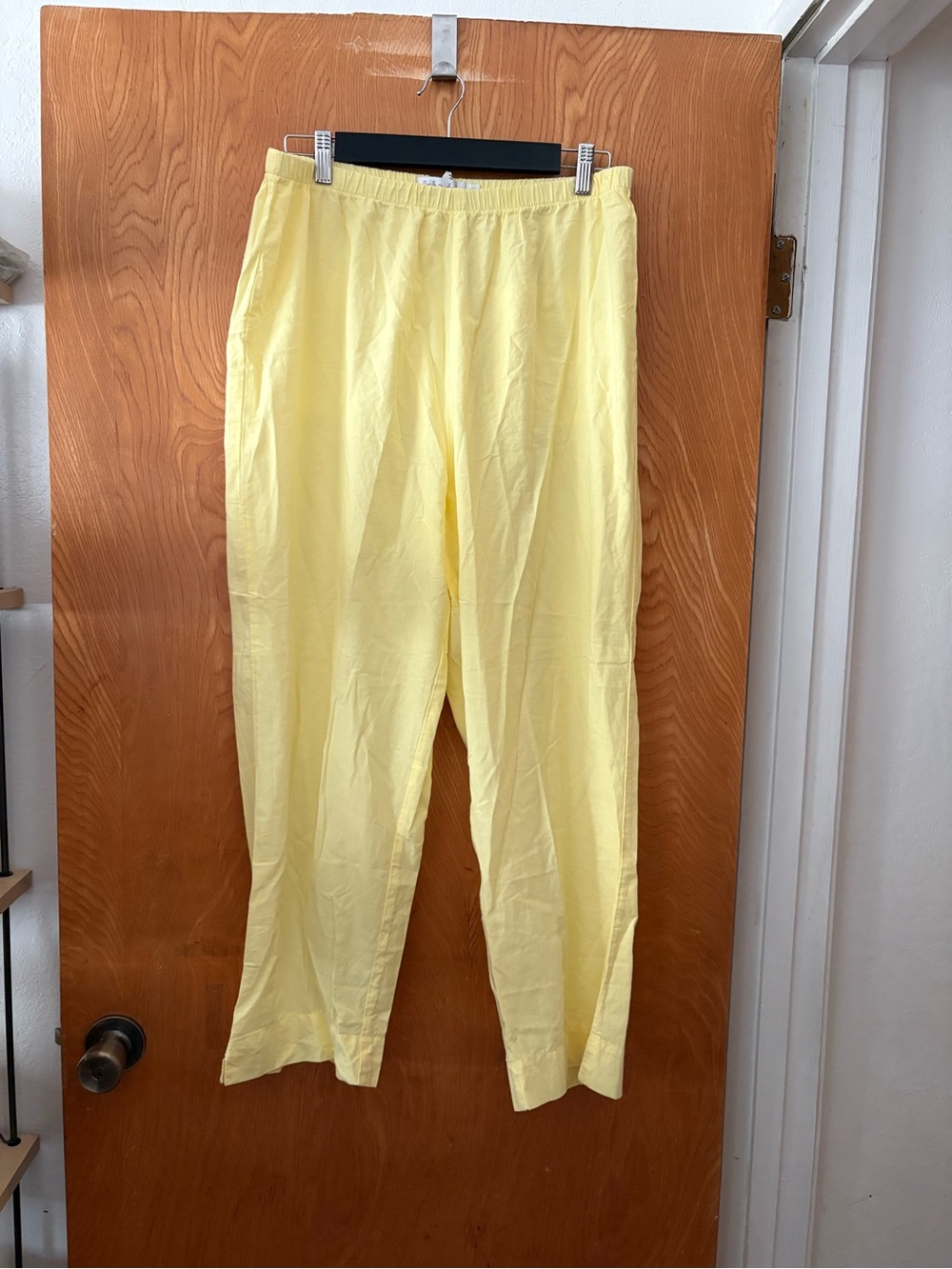 fresh produce Pale Yellow Elastic-Waist pull on pants XL